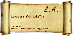 Lassan Adrián névjegykártya